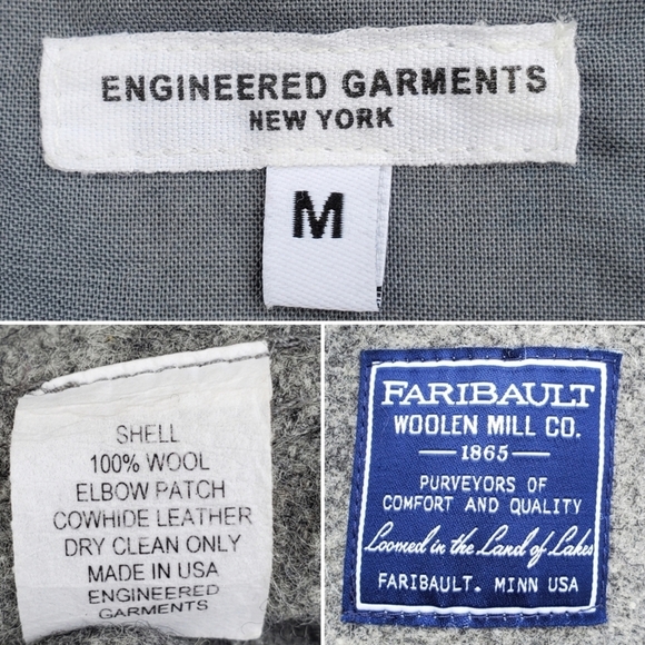 Engineered Garments Faribault Woolen Mills Gray Wool Military Blanket CPO Shirt - Picture 5 of 7